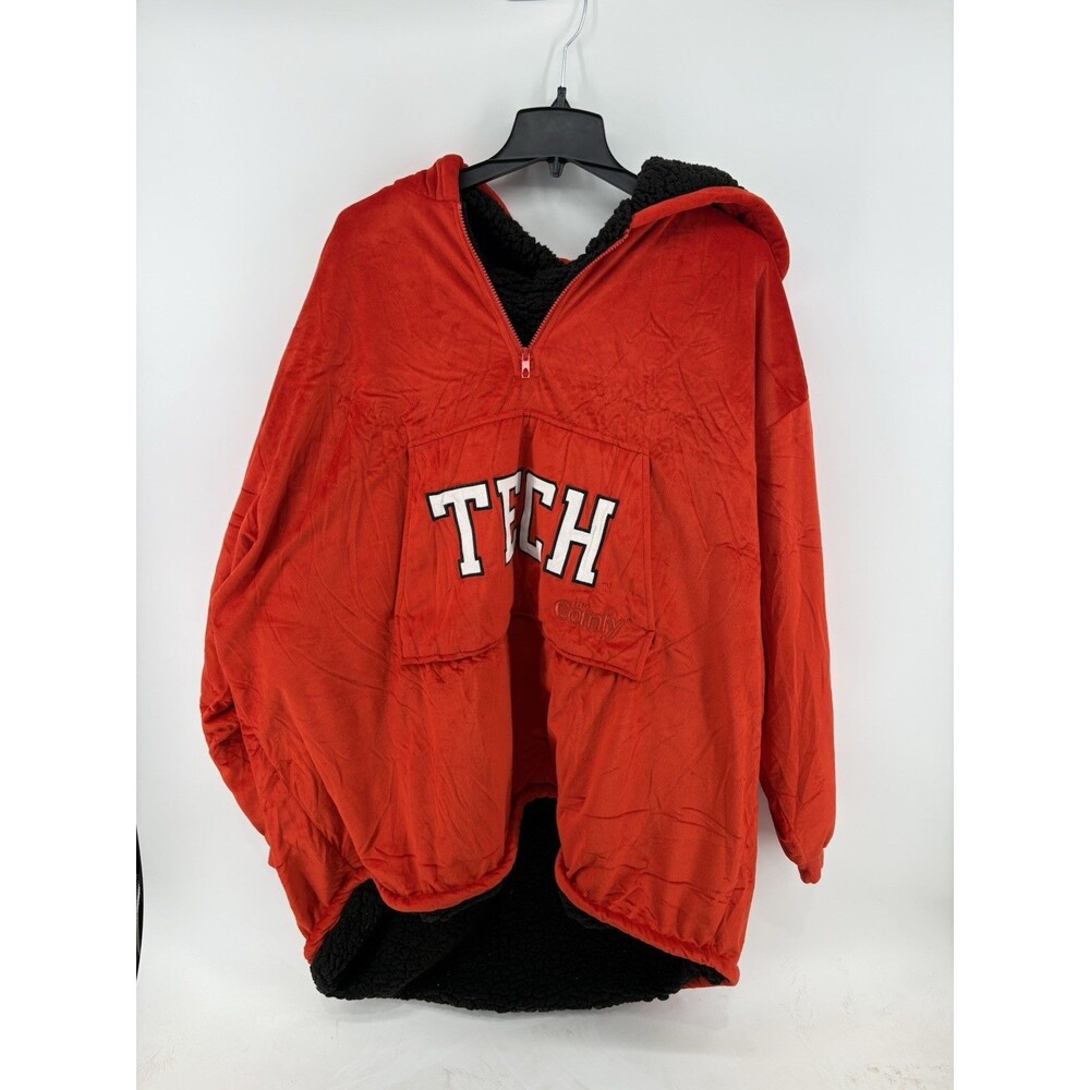Texas Tech The Comfy Quarter Zip Wearable Blanket Hoodie Oversized Red Black